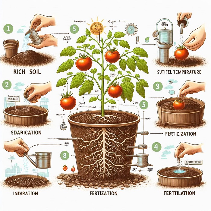 پرورش گوجه فرنگی گیلاسی در گلدان